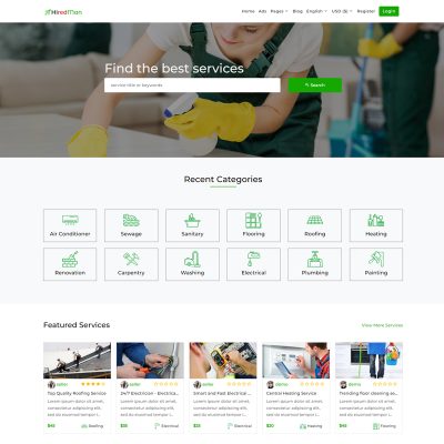 HiredMan - Services Freelance Marketplace Script