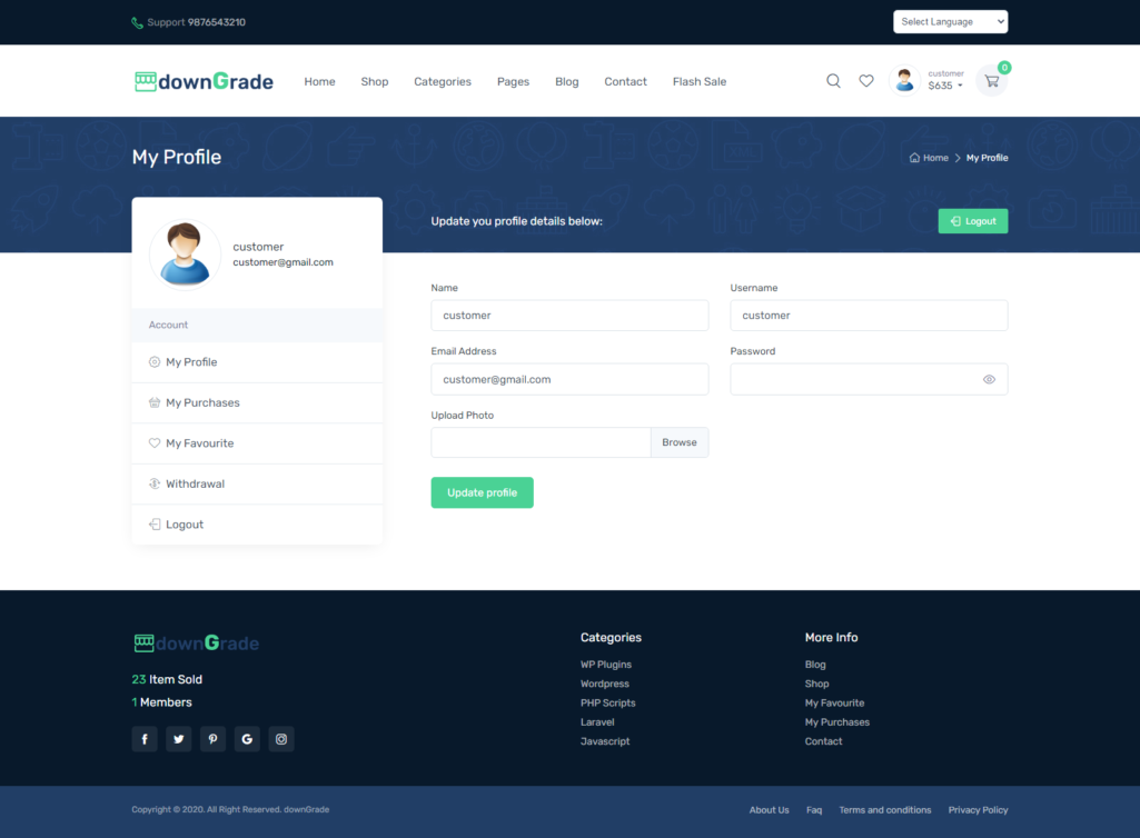 downGrade - Single Vendor Digital Marketplace With Subscription - Codecanor